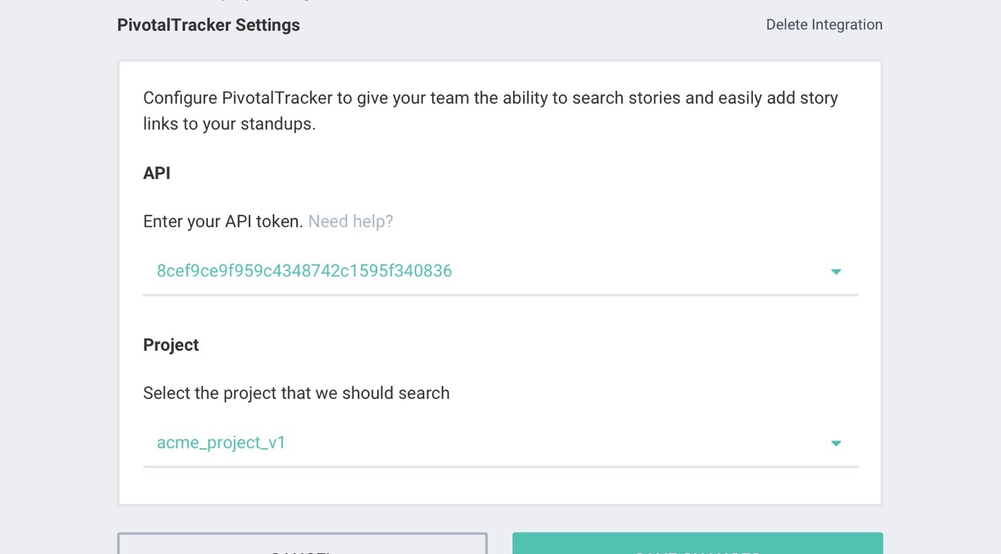 screenshot of a Pivotal Tracker posting options in Jell